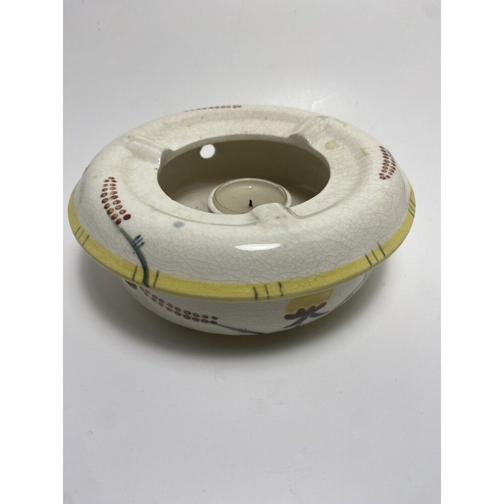 Nasco Hand Painted Wine Cidar Warmer Base Ceramic Glazed with Candle Has Crazing